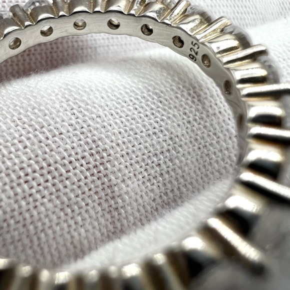 Sterling Round Cubic Zirconia Eternity Ring - Picture 9 of 16